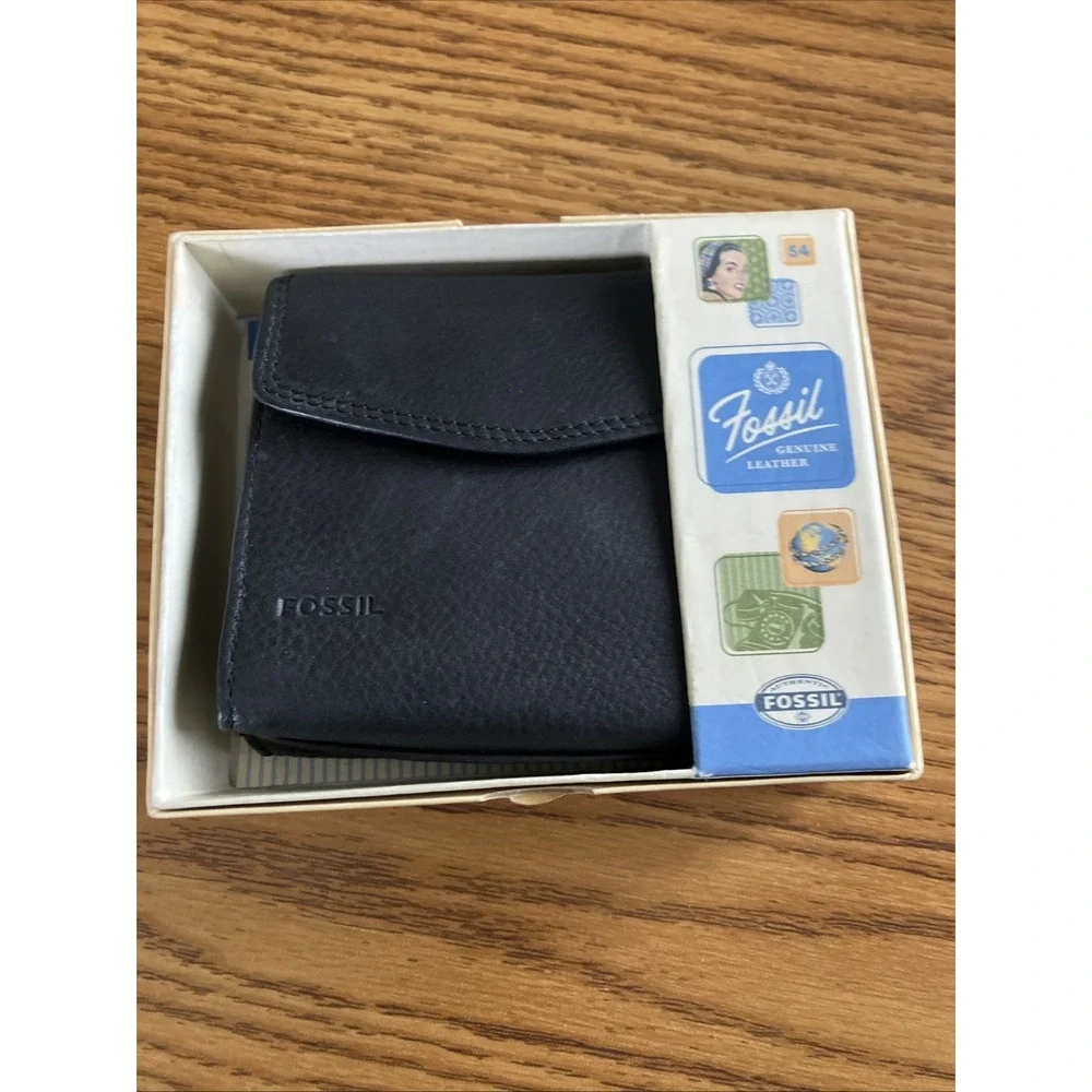 Fossil Black Cargo Mini Wallet SL-08435001 New‎ In gift box Retro elegance